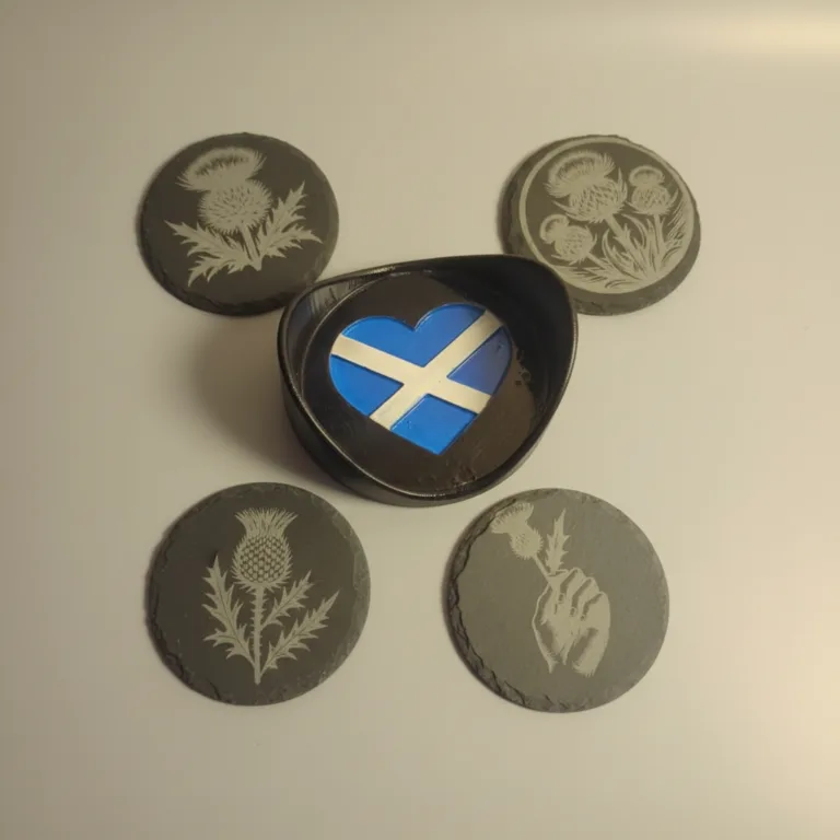 Coaster Set in 3D Printed Holder